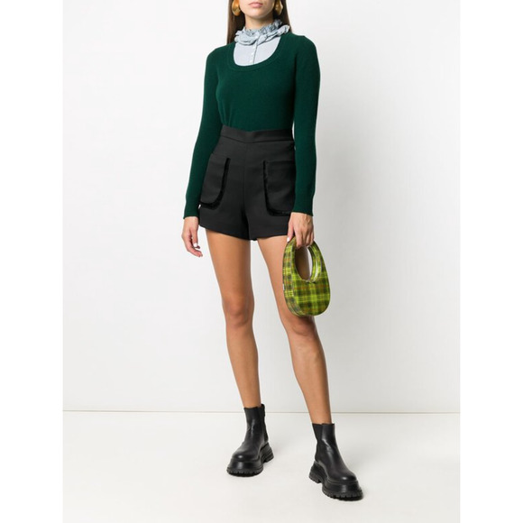 Sandro Sweaters - Sandro Ruffle Neck Layered Jumper Sweater Green Size XS